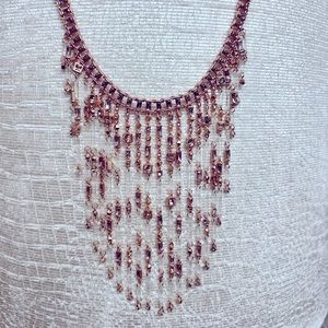 NEW Kendra Scott necklace Rose gold with clear and pink crystals